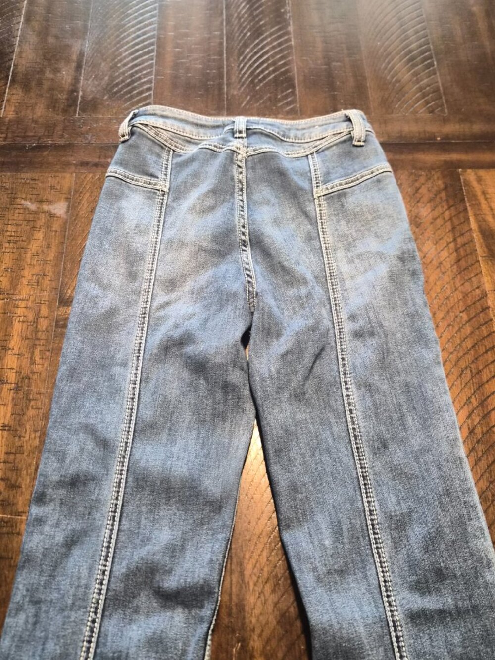 SHYANNE Womens Super Flare Jeans Bell Bottoms Mid Rise Blue Size 25 x 34 G710 - Picture 6 of 12